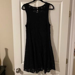 Free people black lace dress (size L)